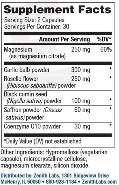 BP Zone Supplement Facts