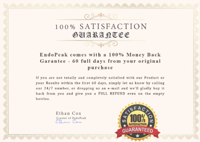 EndoPeak Money Back Guarantee